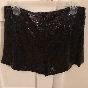 Black sequined shorts